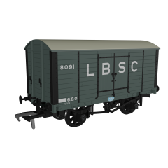 Rapido Trains UK OO Scale, 979004 LB&SCR (Ex LBSC) 8T Van, LBSC Diag. 8 8091, LB&SCR Grey Livery small image