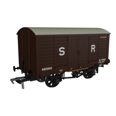 Rapido Trains UK OO Scale, 979008 SR (Ex LBSC) 8T Van, LBSC Diag. 8 46966, SR Brown (Pre 1936) Livery small image