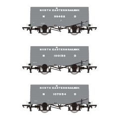 Accurascale OO Scale, ACC2820 NER NER 20T Hopper, 8 Plank, Diagram P8 99462, 100138 & 107934, NER Grey Livery small image