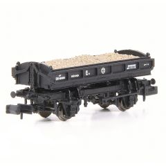 EFE Rail N Scale, E87536 BR 14T 'Mermaid' Side Tipping Ballast Wagon DB989330, BR Departmental Black Livery, Includes Wagon Load small image