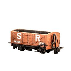 Peco OO-9 Scale, GR-201B SR (Ex L&B) L&B Short Open Wagon 28308, SR Brown (Pre 1936) Livery small image