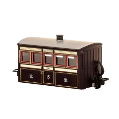 Peco OO-9 Scale, GR-550 Festiniog Railway (Ex FR) FR 'Bug Box' First Class Coach FR Lined Victorian Plum & Cream Livery small image