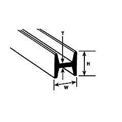 Plastruct , 90541 H Column HFS-2 H:1.6mm W:1.6mm T:0.5mm Length:250mm (Pack of 10) small image