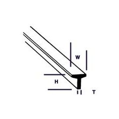 Plastruct , 90561 Tee TFS-1 H:1.2mm W:1.2mm T:0.4mm Length:250mm (Pack of 10) small image