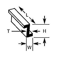 Plastruct , 90591 Z Bar ZFS-2 H:1.6mm W:1mm T:0.4mm Length:250mm (Pack of 10) small image