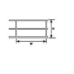 Plastruct N Scale, 90681 Hand Rail HRS-2 H:6.7mm W:11.1mm Length:90mm (Pack of 2) small image