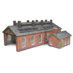 Metcalfe OO Scale, PO313 Engine Shed Double Track in Red Brick small image