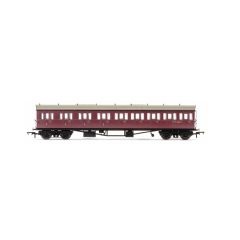 Hornby OO Scale, R4878 BR (Ex GWR) Collett 57' 'Bow Ended' E131 Nine Compartment Composite Left Hand W6630W, BR Crimson Livery small image