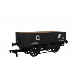 Rapido Trains UK OO Scale, 943018 GWR 5 Plank Wagon GWR Diag O15 20306, GWR Grey (large GW) Livery small image