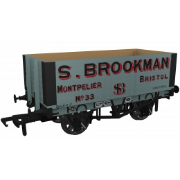 Rapido Trains UK OO Scale, 967421 Private Owner 7 Plank Wagon RCH 1907 No. 33, 'S Brookman', Grey Livery, - small image