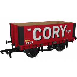Rapido Trains UK OO Scale, 967425 Private Owner 7 Plank Wagon RCH 1907 2427, 'Wm Cory & Son Ltd'. Red Livery, - small image