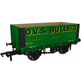 Rapido Trains UK OO Scale, 967428 Private Owner 7 Plank Wagon RCH 1907 21C1, 'O V S Bullied', Green Livery, - small image