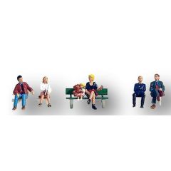 Noch HO Scale, 15530 Sitting People with one Bench small image