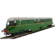 Heljan OO Scale, 19405 BR (Ex GWR) AEC Railcar Single Car DMU W26W, BR Green (Speed Whiskers) Livery with Dark Grey Roof, DCC Ready small image