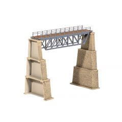 Ratio N Scale, 240 Steel Truss Bridge with Stone Piers small image