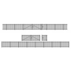 Ratio N Scale, 280 Modern Palisade Fencing with Gates small image