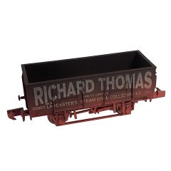 Dapol N Scale, 2F-038-058 Private Owner 20T/21T Steel Mineral Wagon 23307, 'Richard Thomas', Black Livery, Weathered small image