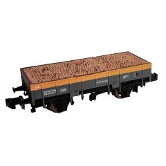 Dapol N Scale, 2F-060-019 BR Grampus Wagon DB991673, BR Engineers Grey & Yellow Livery, Includes Wagon Load small image