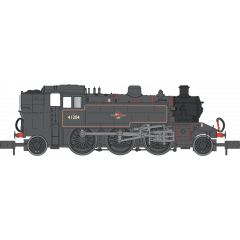 Dapol N Scale, 2S-015-009 BR (Ex LMS) 2MT Ivatt Class Tank 2-6-2T, 41204, BR Lined Black (Late Crest) Livery small image
