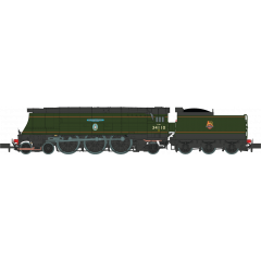 Dapol N Scale, 2S-034-003 BR (Ex SR) Battle of Britain Class 4-6-2, 34110, '66 Squadron' BR Lined Green (Early Emblem) Livery, DCC Ready small image