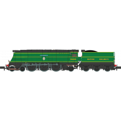 Dapol N Scale, 2S-034-008D BR (Ex SR) Battle of Britain Class 4-6-2, 34081, '92 Squadron' BR (Ex-SR) Malachite Green (British Railways) Livery, DCC Fitted small image