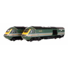 Dapol N Scale, 2D-019-011 First Great Western Class 43 'HST' Bo-Bo, 43005 & 43009, First Great Western 'Fag Packet' Livery, 4 Car Book Set small image