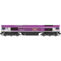 Dapol N Scale, 2D-066-006 Private Owner Class 66/7 Co-Co, 66734, 'Platinum Jubilee' 'GBRf Beacon', Pink Livery, DCC Ready small image