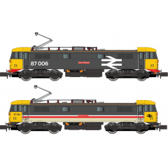 Dapol N Scale, 2D-087-007D BR Class 87 Bo-Bo, 87006 & 87012, 'City of Glasgow & Coeur de Lion' BR Grey (Large Logo)|BR InterCity (Executive) Livery, DCC Fitted small image