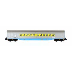 Dapol N Scale, 2F-022-005 Private Owner (Ex BR) Danzas 2 Door 'Ferry Wagon' Cargowaggon, Diag. E512 33 80 279 7516-2, 'Cargo Waggon', Yellow Stripe & Grey Livery small image
