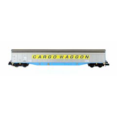 Dapol N Scale, 2F-022-006 Private Owner (Ex BR) Danzas 2 Door 'Ferry Wagon' Cargowaggon, Diag. E512 33 80 279 7543-6, 'Cargo Waggon', Yellow Stripe & Grey Livery small image