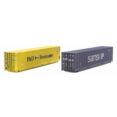 Dapol N Scale, 2F-028-020 45ft Containers High Cube 'P&O Ferry' FMBU 007 3038 & 'Samskip' 798 868 0 Weathered small image