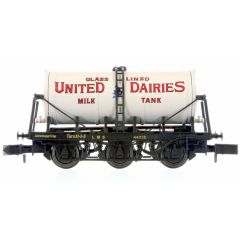 Dapol N Scale, 2F-031-020 Private Owner 6 Wheel Milk Tanker 44018, 'United Dairies', White Livery small image