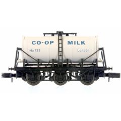 Dapol N Scale, 2F-031-024 Private Owner 6 Wheel Milk Tanker No. 133, 'Co-op Milk London', White Livery small image