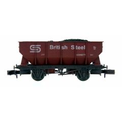 Dapol N Scale, 2F-034-074 Private Owner 21T Hopper Wagon 39, 'British Steel' Bauxite Livery, Includes Wagon Load, Weathered small image