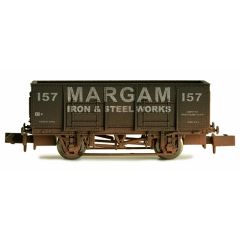 Dapol N Scale, 2F-038-026 Private Owner 20T/21T Steel Mineral Wagon 157, 'Margam Iron & Steel Works', Black Livery, Weathered small image