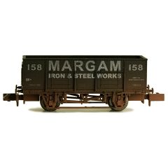 Dapol N Scale, 2F-038-052 Private Owner 20T/21T Steel Mineral Wagon 158, 'Margam Iron & Steel Works', Black Livery, Weathered small image