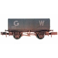 Dapol N Scale, 2F-071-043 GWR 7 Plank Wagon, End Door 06575, GWR Grey (large GW) Livery, Includes Wagon Load, Weathered small image
