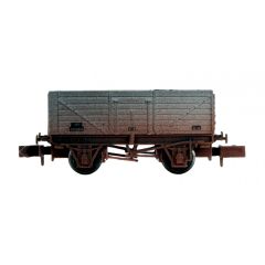 Dapol N Scale, 2F-071-049 BR 7 Plank Wagon, End Door P238840, BR Grey Livery, Includes Wagon Load, Weathered small image