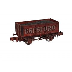 Dapol N Scale, 2F-071-059 Private Owner 7 Plank Wagon, End Door 228, 'Gresford', Red Livery, Includes Wagon Load, Weathered small image