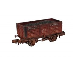 Dapol N Scale, 2F-071-065 Private Owner 7 Plank Wagon, End Door 330, 'Ruabon', Black Livery, Includes Wagon Load, Weathered small image