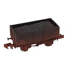 Dapol N Scale, 2F-071-069 Private Owner 7 Plank Wagon, End Door 5738, 'NCB Bersham', Black Livery, Includes Wagon Load, Weathered small image