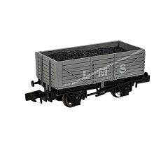 Dapol N Scale, 2F-071-076 LMS 7 Plank Wagon, End Door 302076, LMS Grey Livery, Includes Wagon Load small image