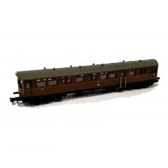 Dapol N Scale, 2P-004-016 GWR Collett 63' A30 Autocoach, GWR Chocolate & Cream (Crest) Livery with Orange Lining small image