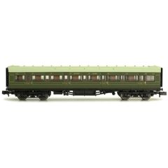 Dapol N Scale, 2P-012-003 SR Maunsell First Class Corridor 7668, SR Lined Maunsell Olive Green Livery small image