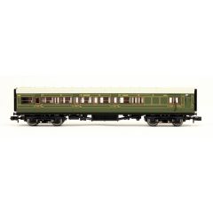 Dapol N Scale, 2P-012-075 SR Maunsell Brake Composite Corridor 6565, SR Lined Maunsell Olive Green Livery small image