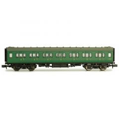 Dapol N Scale, 2P-012-303 BR (Ex SR) Maunsell First Class Corridor 7208, BR (SR) Green Livery small image
