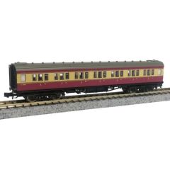 Dapol N Scale, 2P-012-600 BR (Ex SR) Maunsell First Class Corridor 7669, BR Crimson & Cream Livery small image