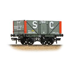 Bachmann Branchline OO Scale, 37-129A Private Owner 8 Plank Wagon, End Door 7861, Stephenson Clarke & Assoc. London, Grey & Red Livery small image