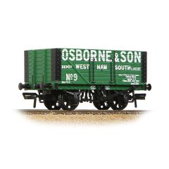 Bachmann Branchline OO Scale, 37-156A Private Owner 8 Plank Wagon, Fixed End 9, Osborne & Son, Green Livery small image