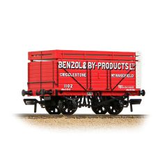 Bachmann Branchline OO Scale, 37-177A Private Owner 7 Plank Wagon, with Coke Rails 1102, Benzol & By-Products Ltd, Red Livery small image